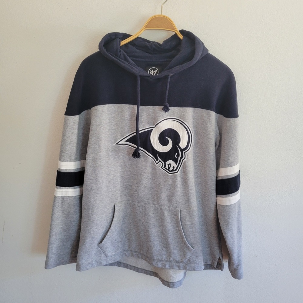 Rams '47 Huron Legacy Vintage Throwback Hoodie Ram Head Logo Athleisure Sports